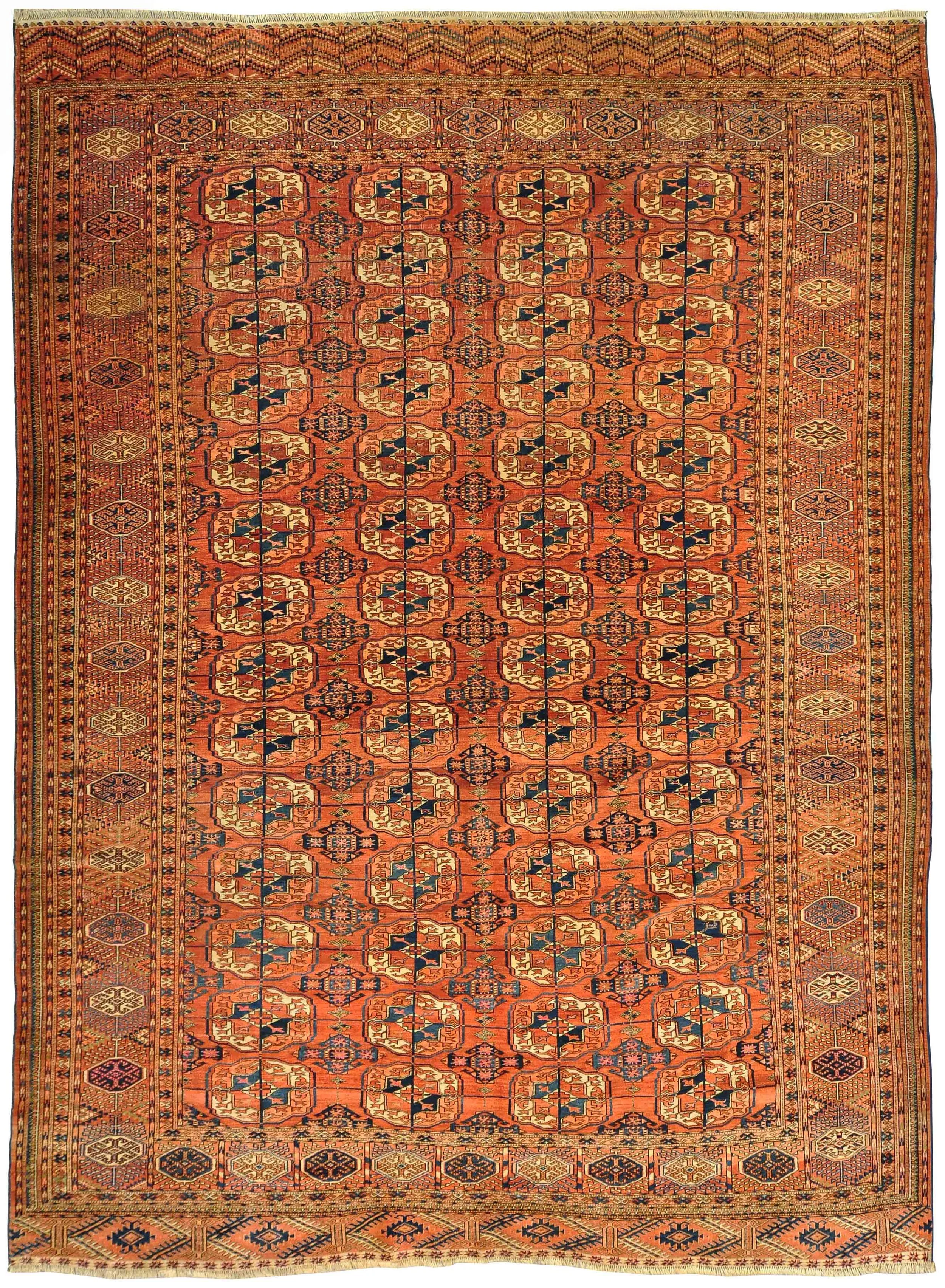 Large Antique Turkmen Yamot Rug - 313cm x 220cm | Karimi Rugs